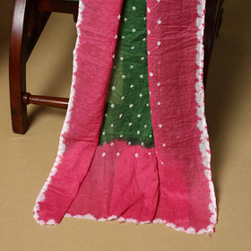 3pc kutch tie-dye satin cotton unstitched bandhani dress