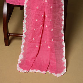 3pc kutch tie-dye satin cotton unstitched bandhani dress