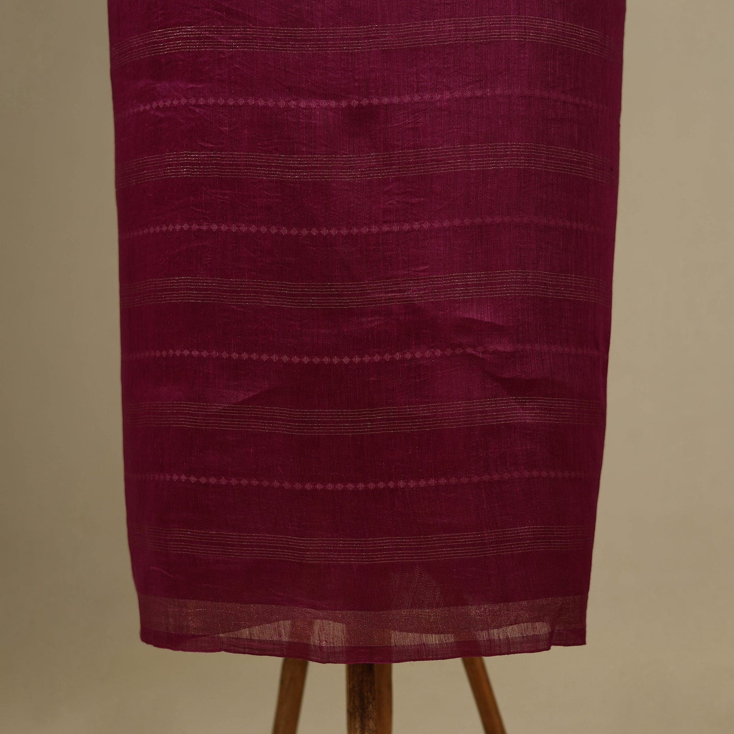 Purple 3pc Linen Silk Handloom Plain Dress Material