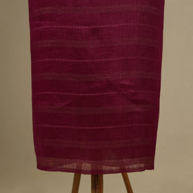 Purple 3pc Linen Silk Handloom Plain Dress Material