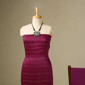 Purple 3pc Linen Silk Handloom Plain Dress Material