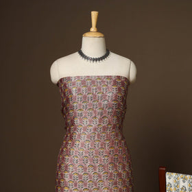 3pc maheshwari silk unstitched hand sanganeri dress