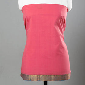  3pc Mangalagiri Handloom Cotton Suit Material Set with Zari Border 