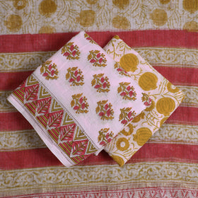 Buy 3pc Sanganeri Block Printed Cotton Suit Material with Kota Doria Dupatta 10 Onine at iTokri.com