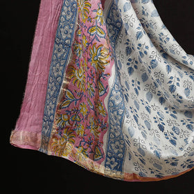 Buy 3pc Sanganeri Block Printed Maheshwari Silk Suit Material Set Online at iTokri.com
