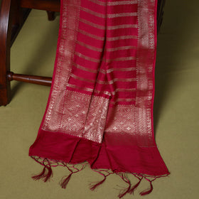 Pink - 3pc tanchoi silk cotton unstitched banarasi dress