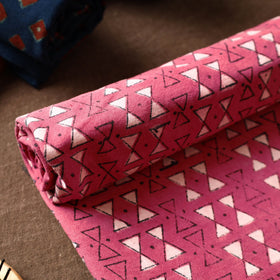 Pink Akola Block Printed Pure Handloom Cotton Towel 