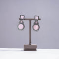 Buy Antique Silver Finish Oxidized Special Brass Base Stone Work Earrings Set Online at iTokri.com