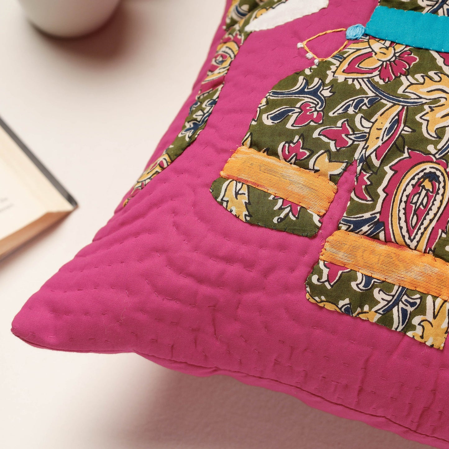 Buy Applique Quilted Cotton Cushion Cover Online at iTokri.com