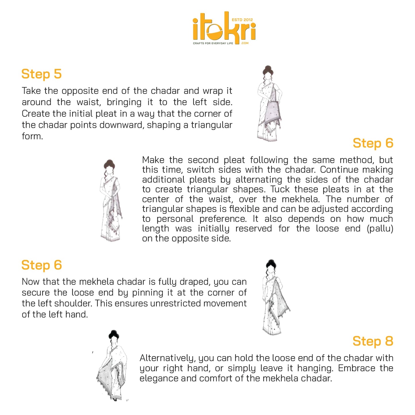  Assam Traditional Handloom Silk Cotton Mekhela Chador with Blouse Piece 12 