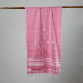 Buy Assam Weave Handloom Cotton Thread Motifs Stole with Tassels Online at iTokri.com