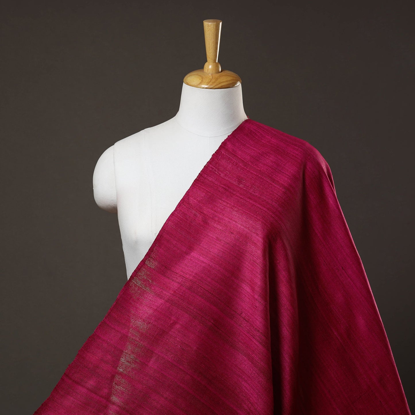 Pink Authentic Handwoven Tussar Silk Bhagalpuri Fabric 