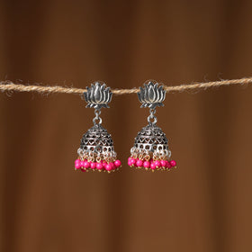 Ayaana German Silver Beaded Jhumki Earrings