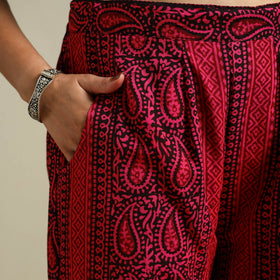 Pink Bagh Block Print Natural Dyed Cotton Palazzo