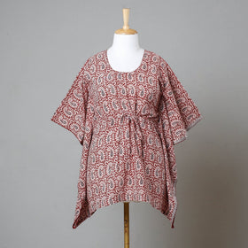  Bagh Block Printed Cotton Kaftan with Tie-Up Waist 