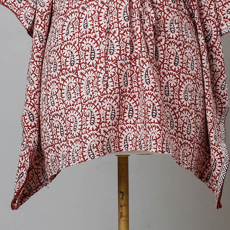  Bagh Block Printed Cotton Kaftan with Tie-Up Waist 