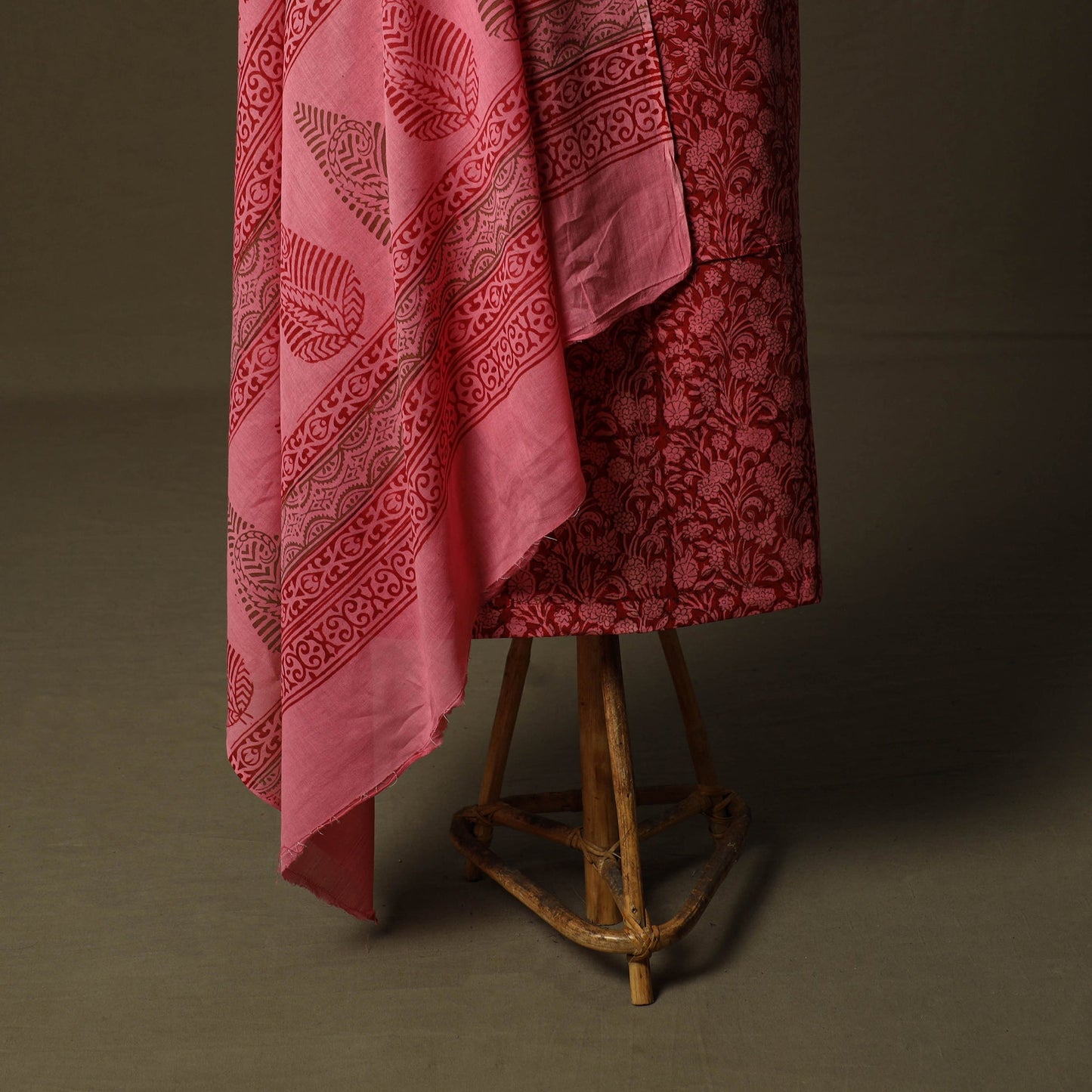Bagh hand block print natural dyed cotton 3pc unstitched