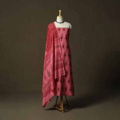 Bagh hand block print natural dyed cotton 3pc unstitched