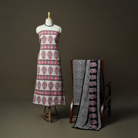 Bagh hand block print natural dyed cotton 3pc unstitched