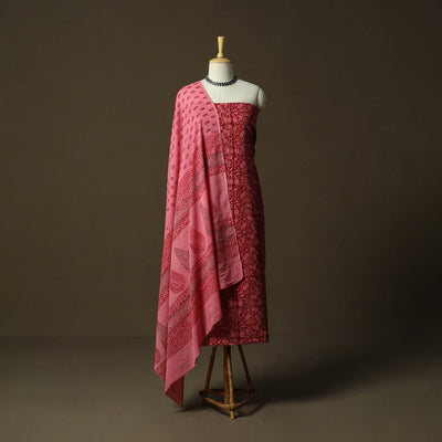 Bagh hand block print natural dyed cotton 3pc unstitched