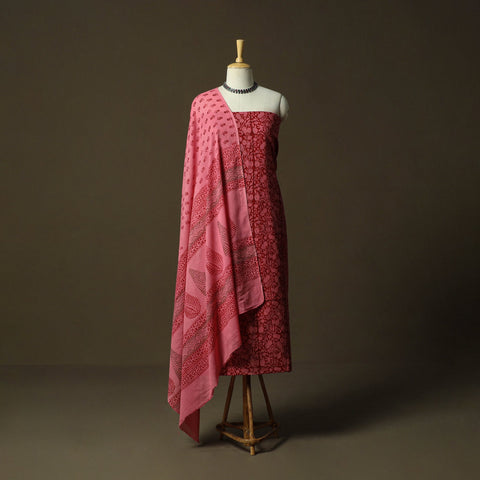 Bagh hand block print natural dyed cotton 3pc unstitched