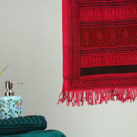 Pink Bagh Hand Block Print Cotton Handloom Towel
