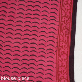 Pink Bagh Hand Block Printed Natural Dyed Cotton Saree