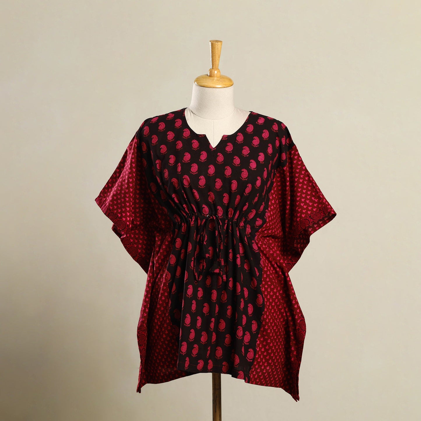 Pink Bagh Mosaic Fusion Cotton Kaftan (Short)