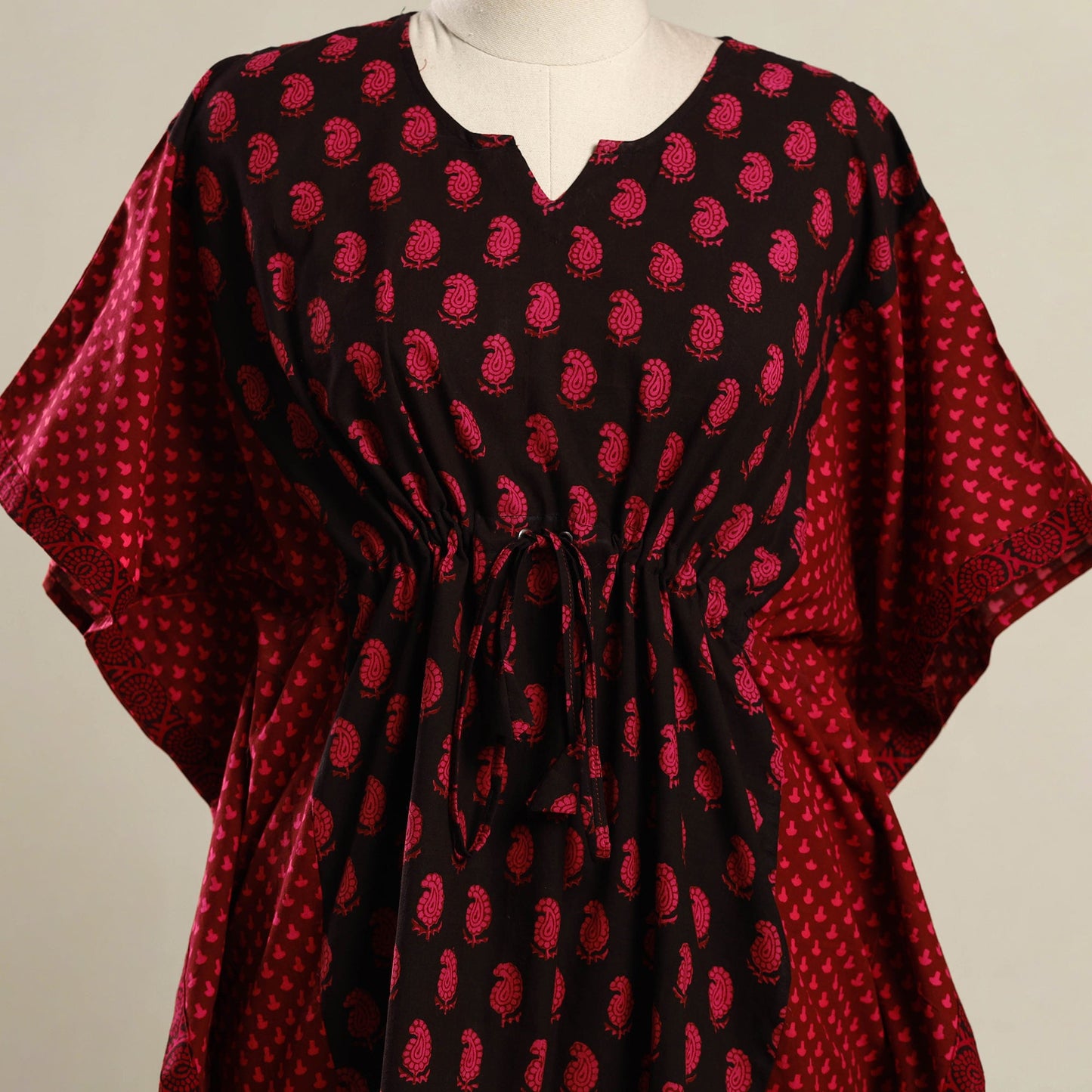 Pink Bagh Mosaic Fusion Cotton Kaftan (Short)