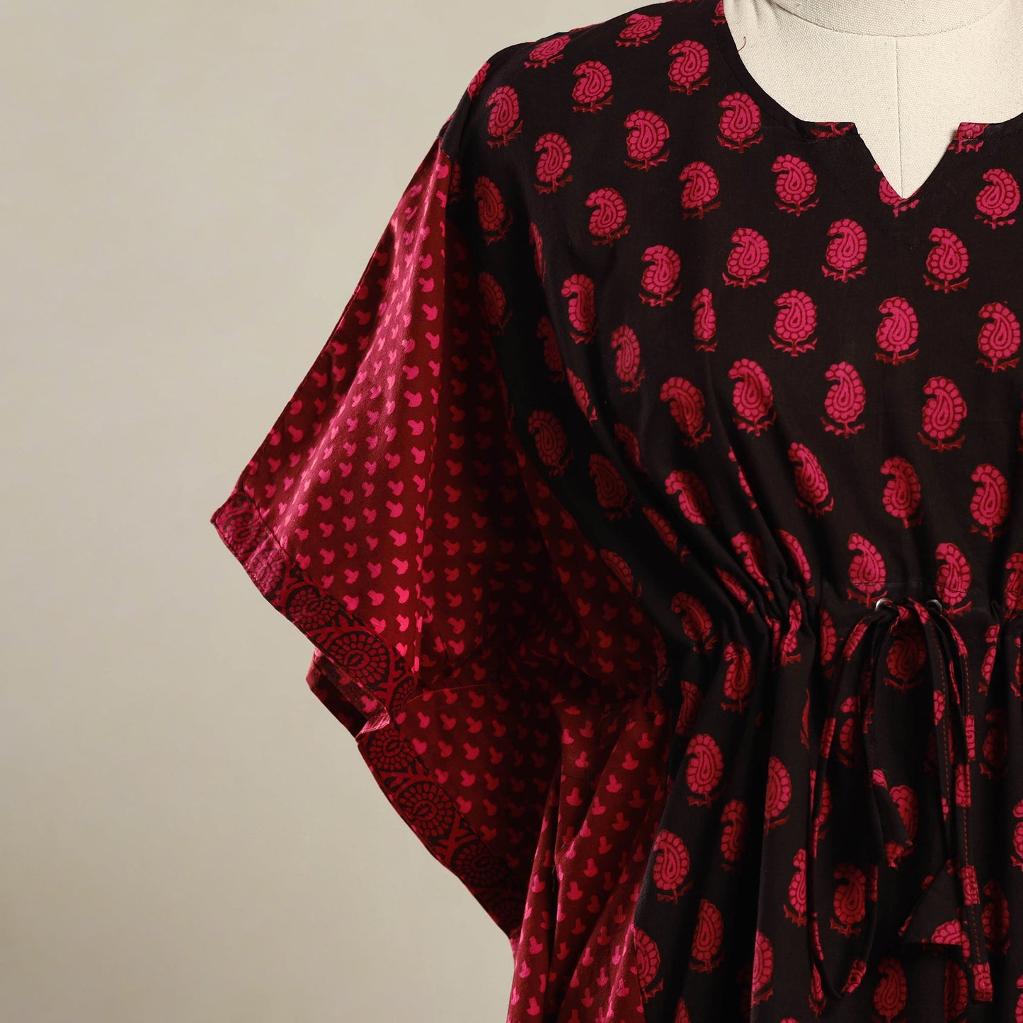 Pink Bagh Mosaic Fusion Cotton Kaftan (Short)