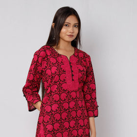  Bagh Block Printed Cotton Long Kurta with Palazzo & Dupatta Set 