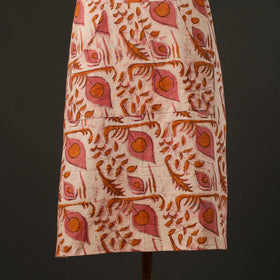Pink - bagru cotton apron with pocket 14 - handcrafted