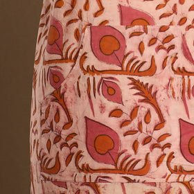 Beige - Bagru Block Print Cotton Apron with Pocket 21