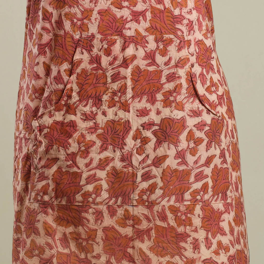 Buy Brown Bagru Block Print Cotton Apron with Pocket