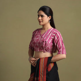 Buy Pink Bagru Dabu Block Print Cotton Stitched Blouse