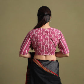 Buy Pink Bagru Dabu Block Print Cotton Stitched Blouse