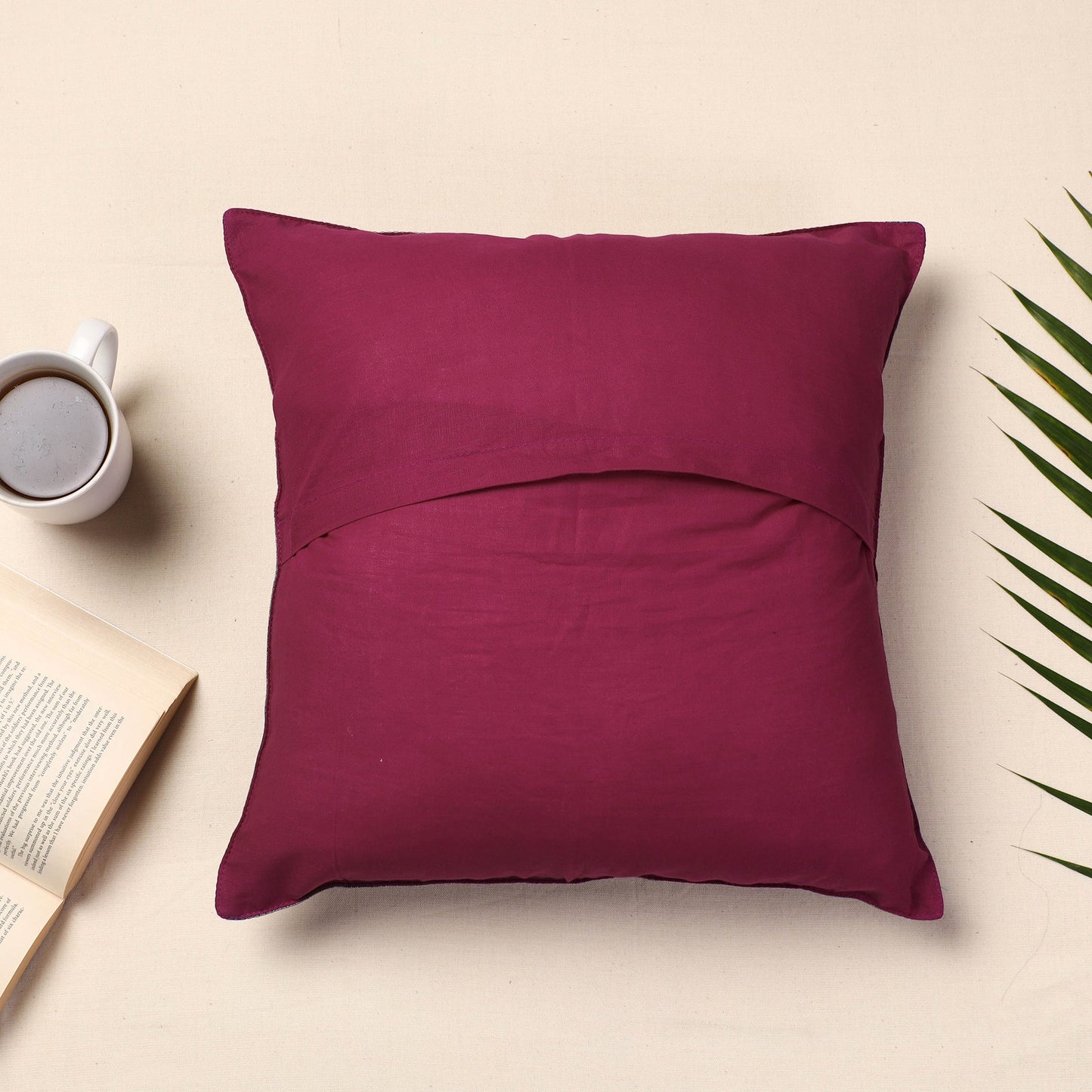 Banarasi handwoven silk zari cushion cover (16 x 16 in)