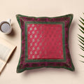 Banarasi handwoven silk zari cushion cover (16 x 16 in)