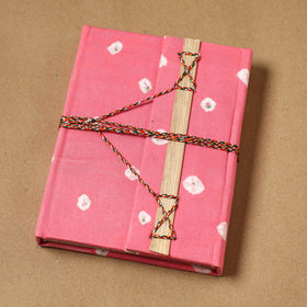 Bandhani fabric cover handmade paper notebook with thread