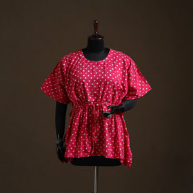 Bandhani tie-dye cotton kaftan (short) 20 - handcrafted