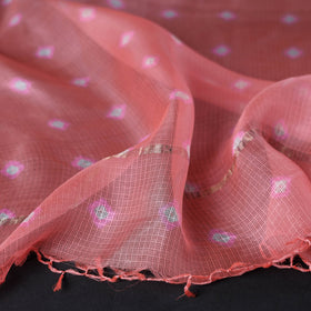 Buy Bandhani Tie-Dye Kota Doria Silk Dupatta with Tassels Online at iTokri.com 