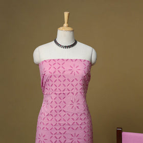 Barmer applique cut work cotton 3pc unstitched dress