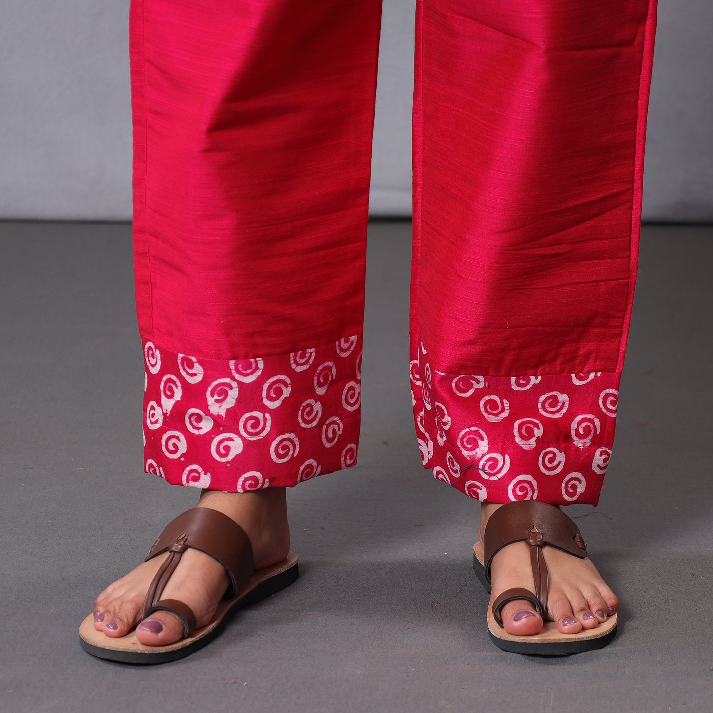 Pink - Batik Printing Chanderi Silk Kurta Suit Sets