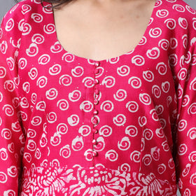 Pink - Batik Printing Chanderi Silk Kurta Suit Sets