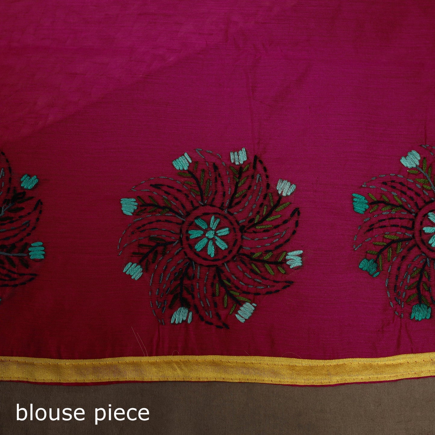 Bengal chanderi silk hand embroidered saree 09 - handcrafted