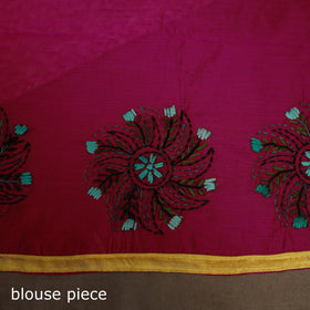 Bengal chanderi silk hand embroidered saree 09 - handcrafted