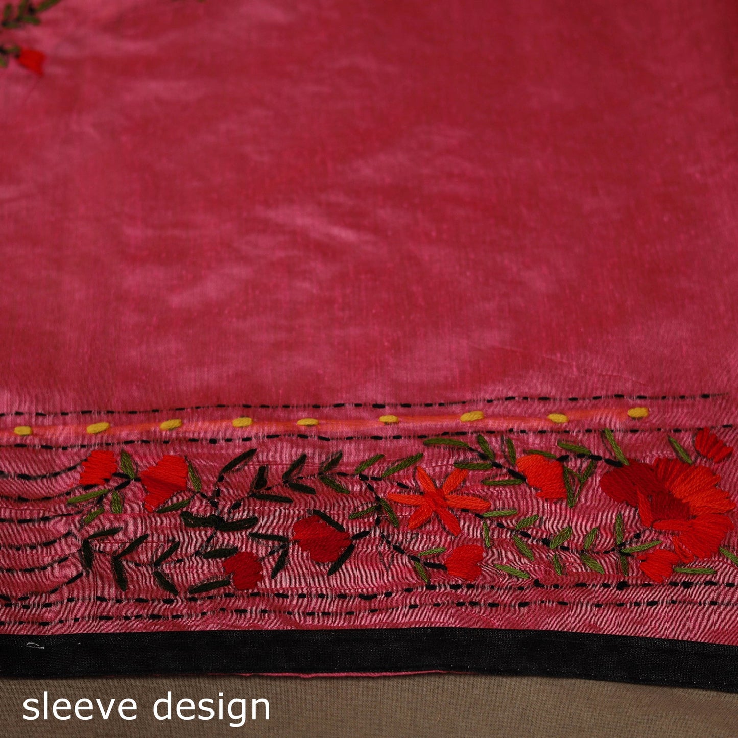 Bengal chanderi silk hand embroidered saree 17 - handcrafted