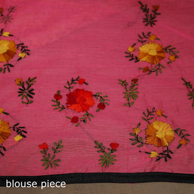 Bengal chanderi silk hand embroidered saree 17 - handcrafted