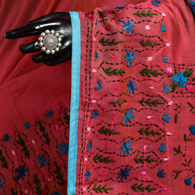 Bengal chanderi silk hand embroidered saree 18 - handcrafted