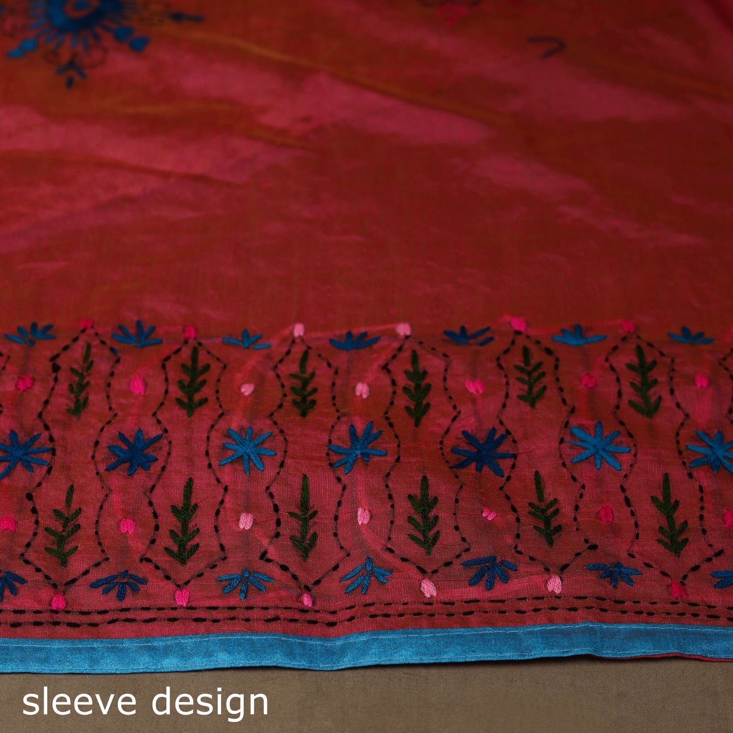 Bengal chanderi silk hand embroidered saree 18 - handcrafted